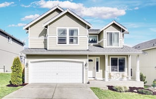 suburban home in sunlight